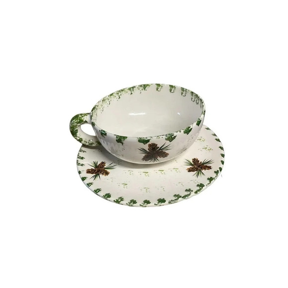 Set of Two New Handmade Pine Cone Soup Bowls - Picture 1 of 8